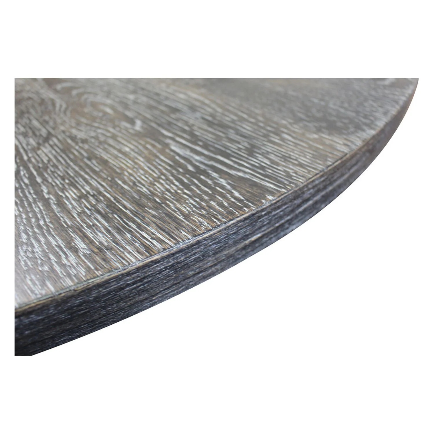 Best Master Farmhouse Style Wood Round Dining Table in Weathered Gray