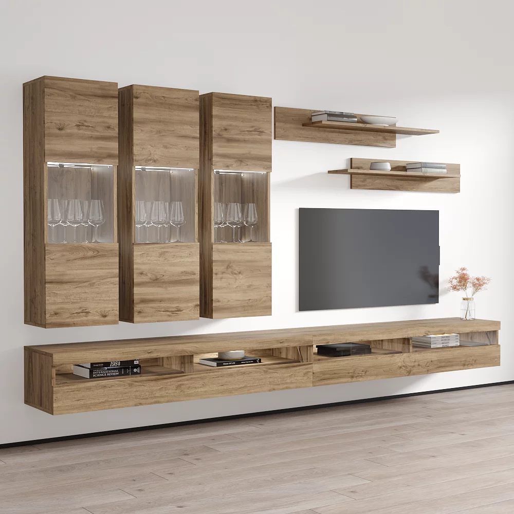 Fly E2 35TV Wall Mounted Floating Modern Entertainment Center