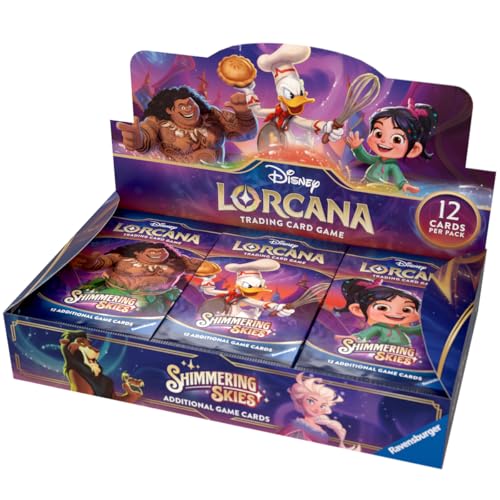 Ravensburger Disney Lorcana TCG: Shimmering Skies Booster Pack Display | 24 Packs with 12 Trading Cards Each | Ideal for Collectors & Disney Fans | Suitable for Ages 8+