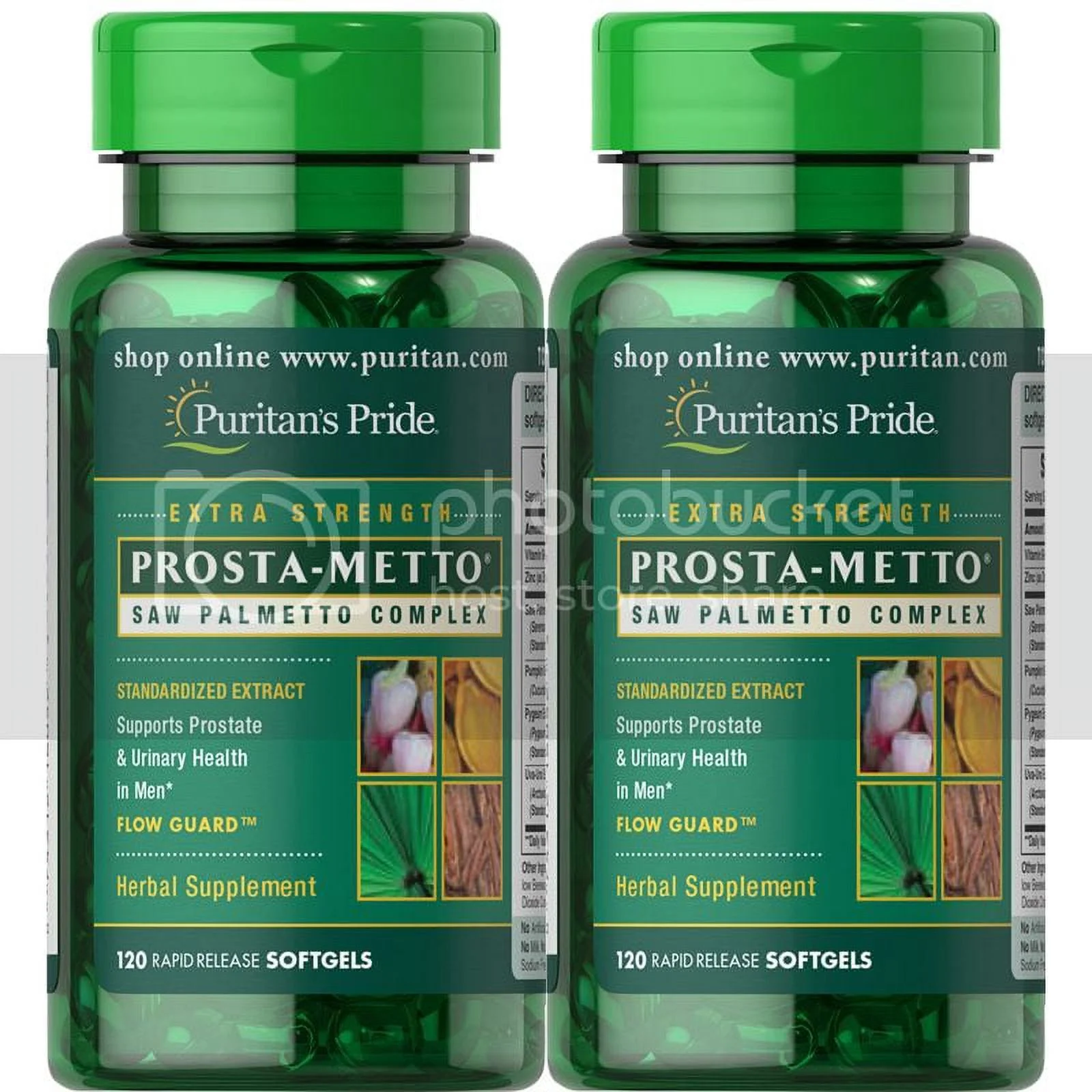 Puritan's Pride Prosta-Mettoð Saw Palmetto Complex For Men (2 PACK)