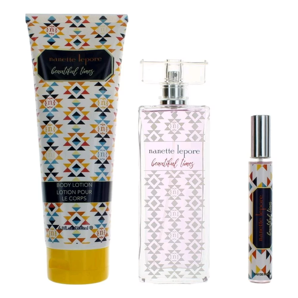 Nanette Lepore Beautiful Times Perfume Gift Set for Women, 3 Pieces