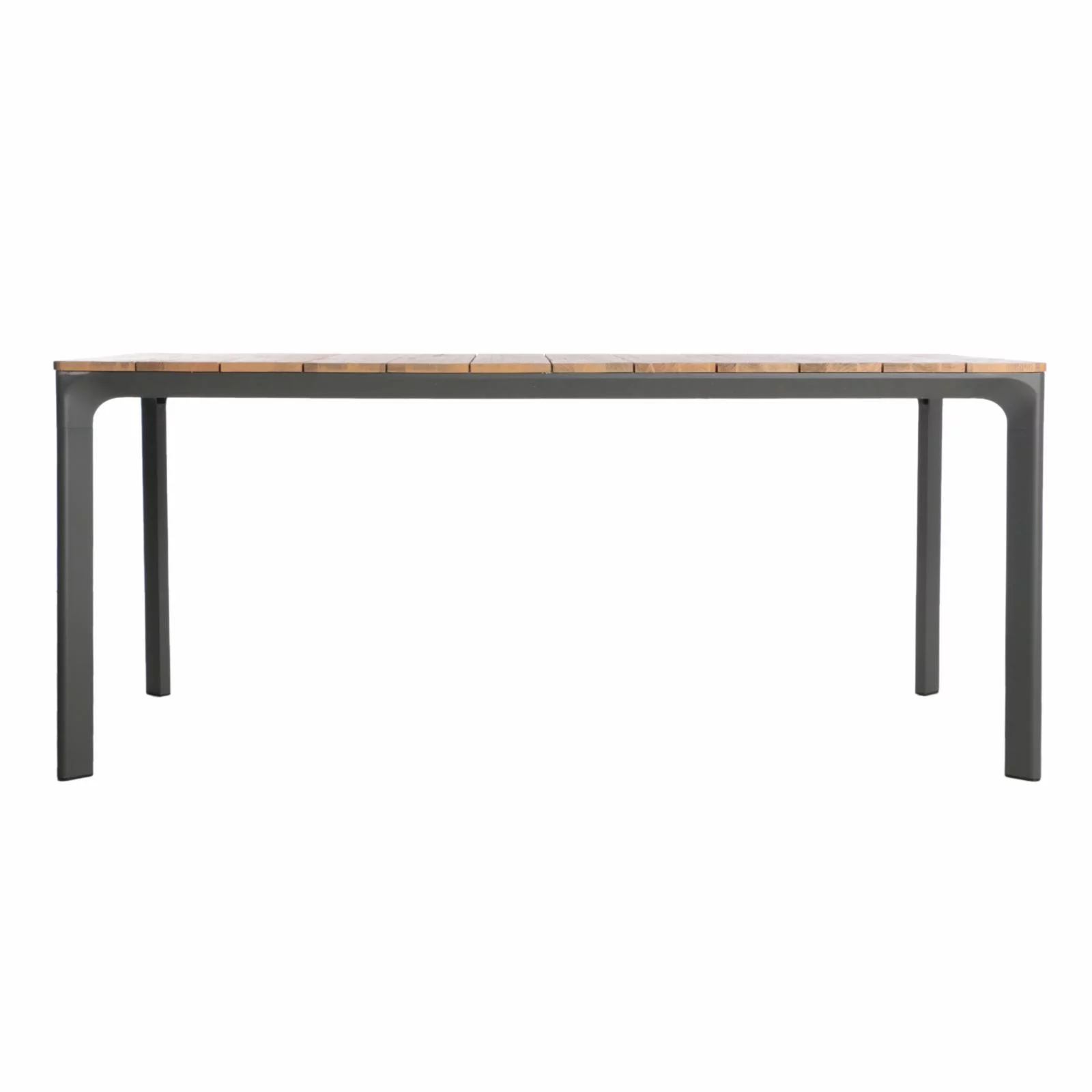 Lua Outdoor Aluminum and Wood Rectangular Dining Table
