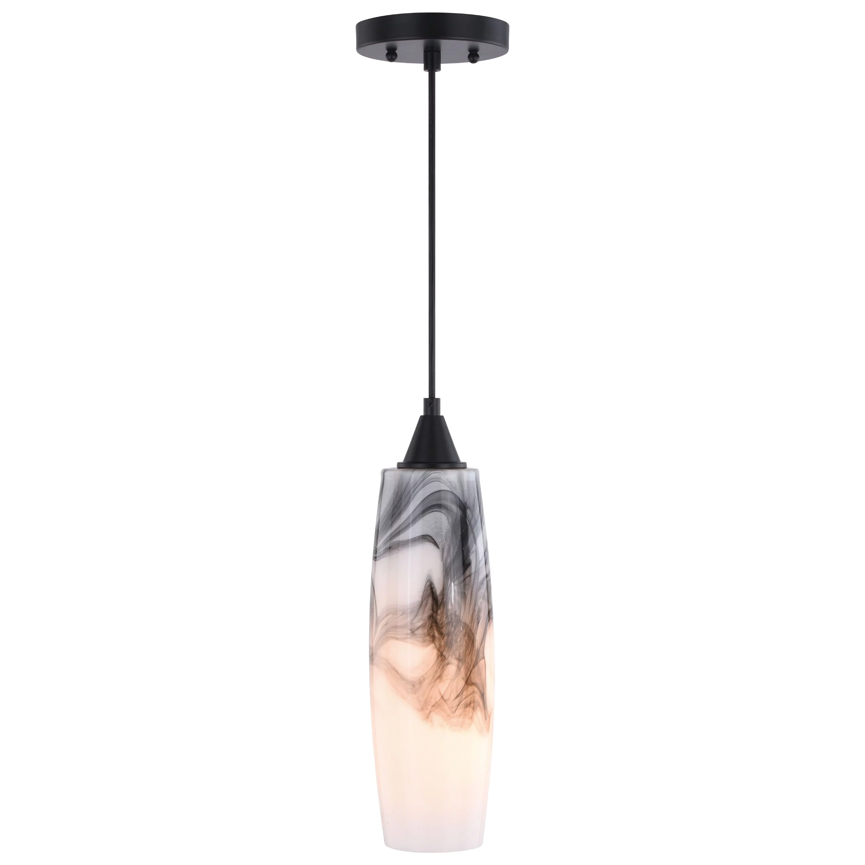 Vaxcel Milano Bronze Mini Pendant Ceiling Light Black and White Glass