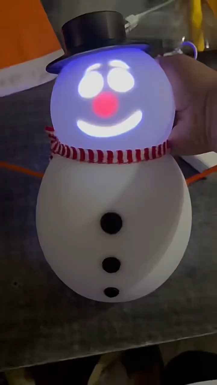 Christmas snowman eyes move luminous snowman toy Christmas gift decoration luminous sound gift gift 30×17×15cm