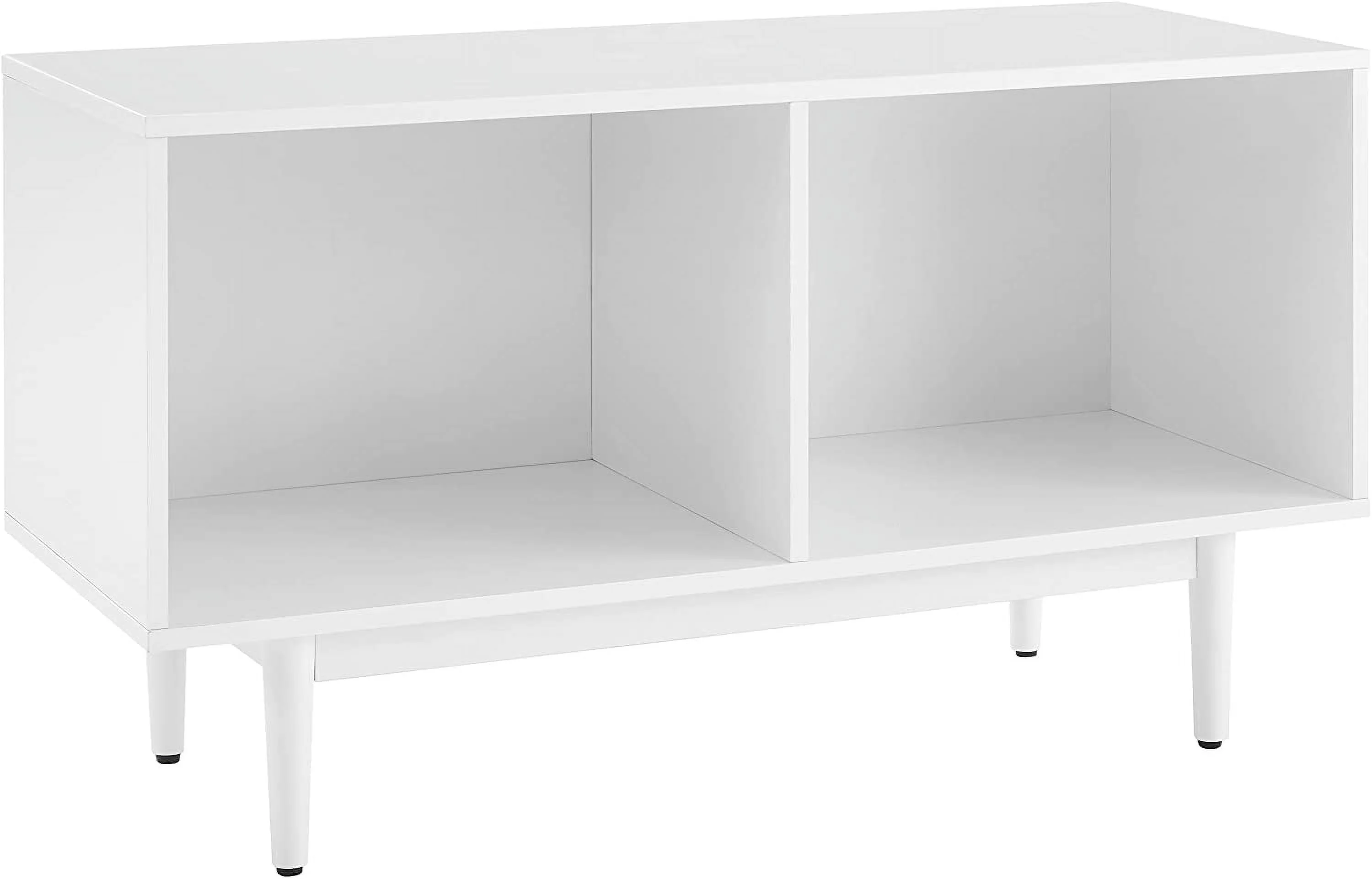 salable Furniture Liam Mid-Century Record Storage Console Cabinet  Medium  Walnut