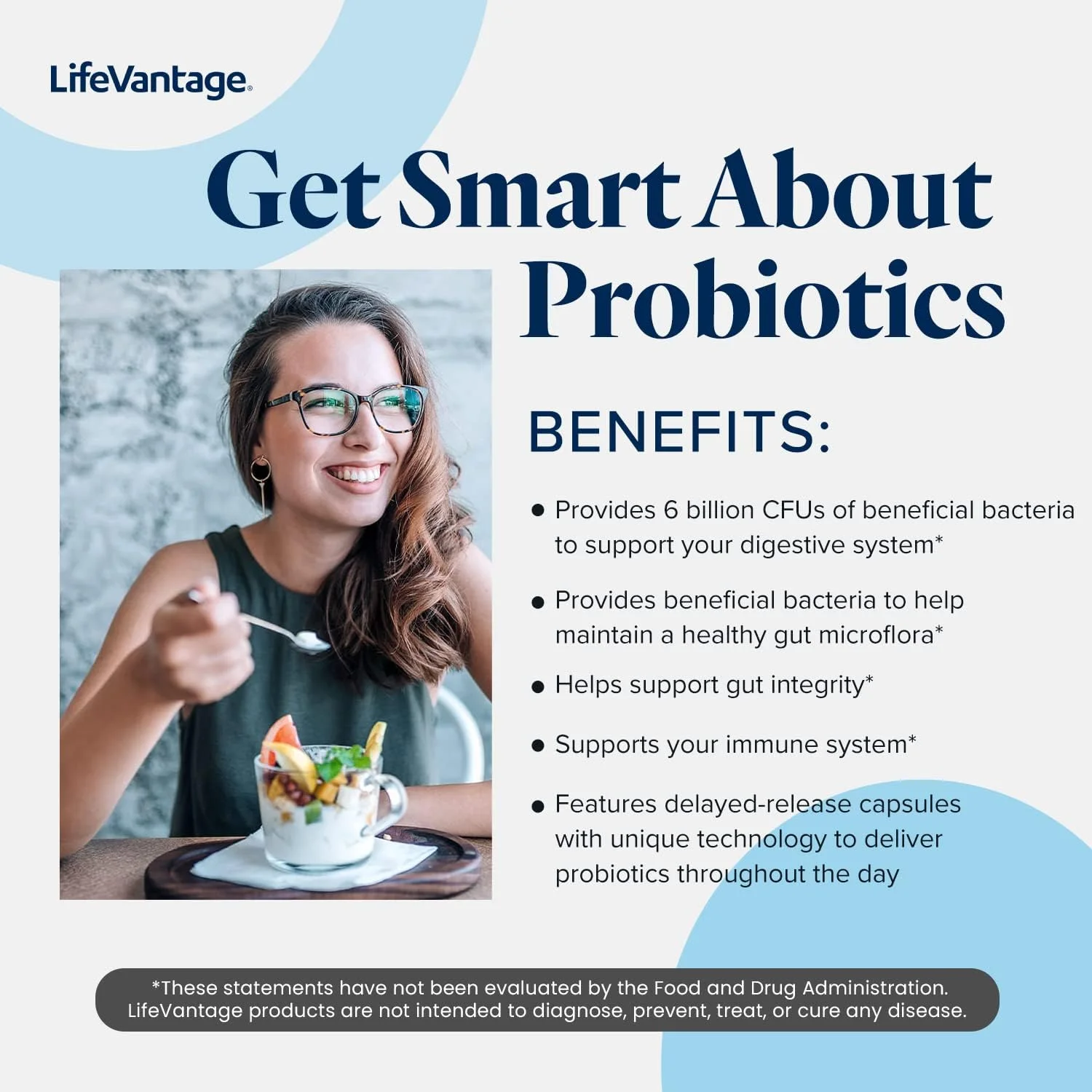 LifeVantage ProBio - Probiotics for Digestive Health with Immune Support, 6 Probiotic Strains, Beta-1,3/1,6-Glucans from Baker’s Yeast & Delayed-Release Capsules to Support Gut Health, 30 Capsules
