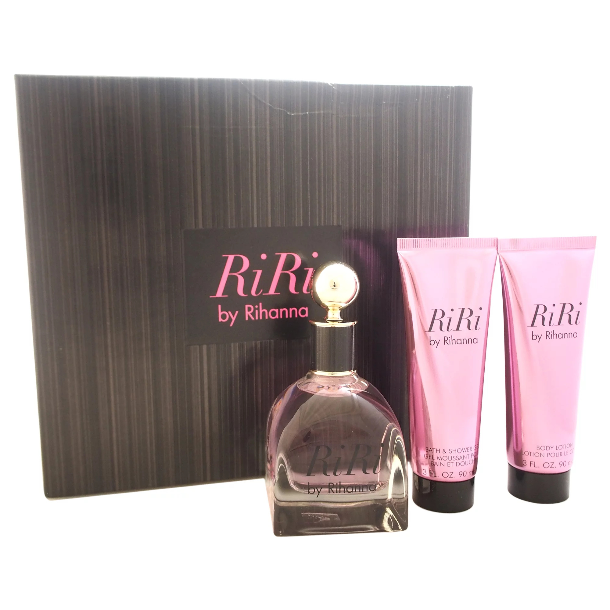 Riri By Rihanna Perfume Gift Set For Women, 3.4Oz Edp Spray, 3Oz Body Lotion, 3Oz Bath & Shower Gel, 4 Pieces