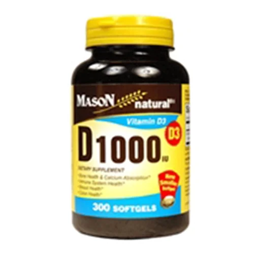 Mason Natural Vitamin D 1000 Iu Dietary Supplement Softgels, #1477 - 300 Ea, 6 Pack