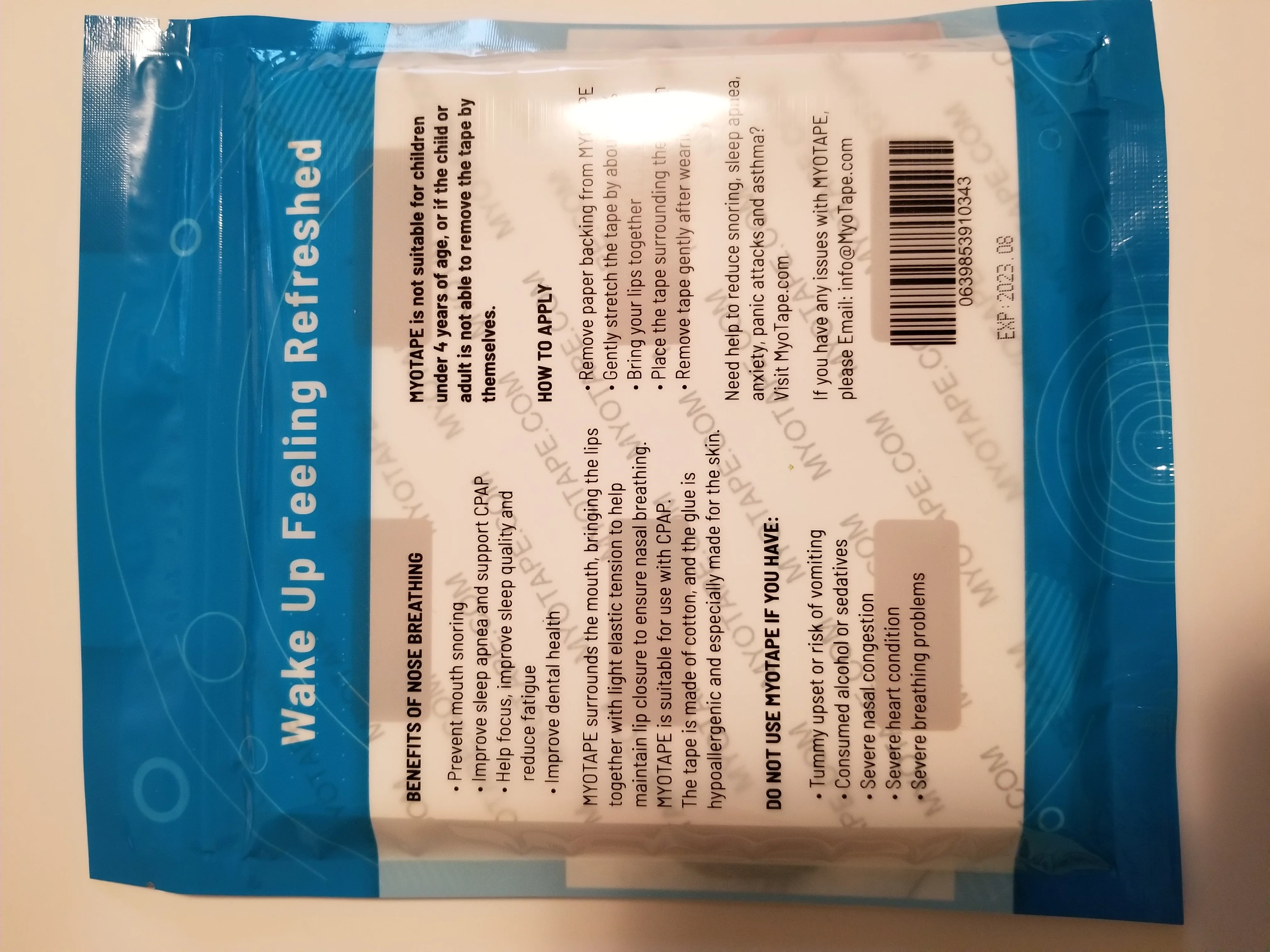 MYOTAPE Sleep Strips for Teens & Petite Adults | Restores Nasal Breathing. Breathe Through Your Nose During Sleep & Reduce Mouth Breathing & Snoring [Expert Designed Mouth Tapes Using Elastic Tension]