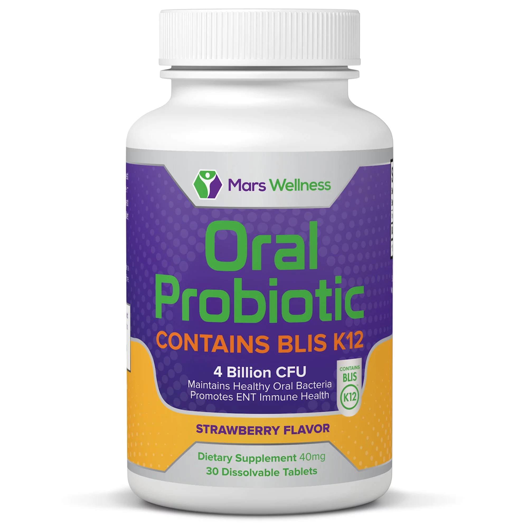 Oral Probiotic, Oral Health, BLIS K12 - NOW DAIRY FREE -  Dissolvable Oral Tablets NO NATURAL SUGAR - 1 Bottle