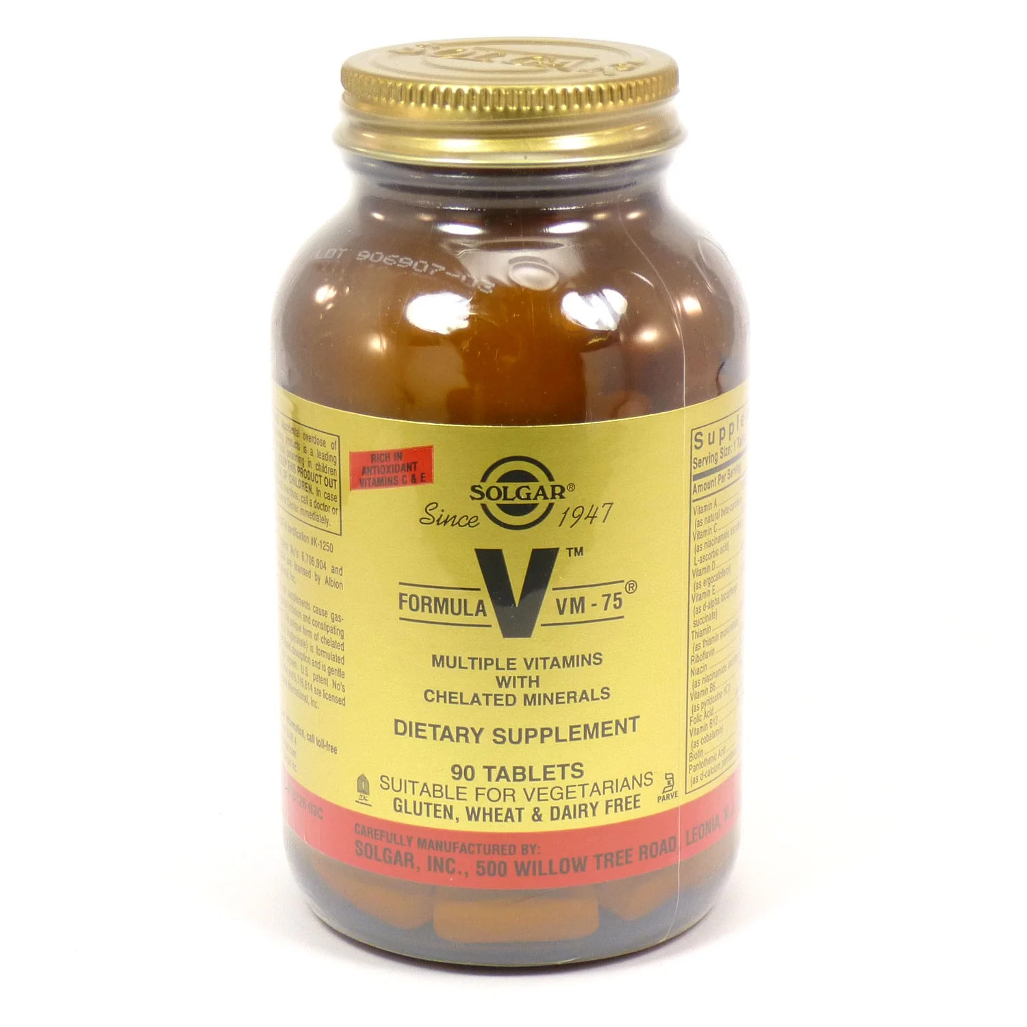 Solgar Formula VM-75 Tablets (High Potency Mult Vitamins and Minerals)  90 Count