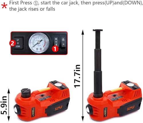 Panana 5 Ton Hydraulic Trolley Floor Jack Car Jack Kit 5Ton DC 12V Electric Hydraulic Car Jack Lift