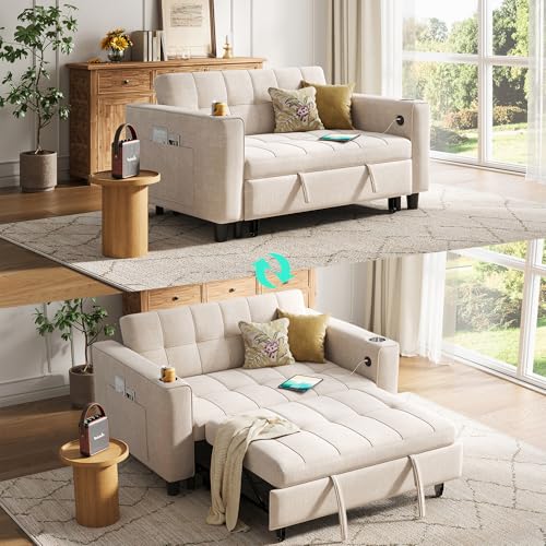 LINSY 3-in-1 Convertible Sofa Bed, 54