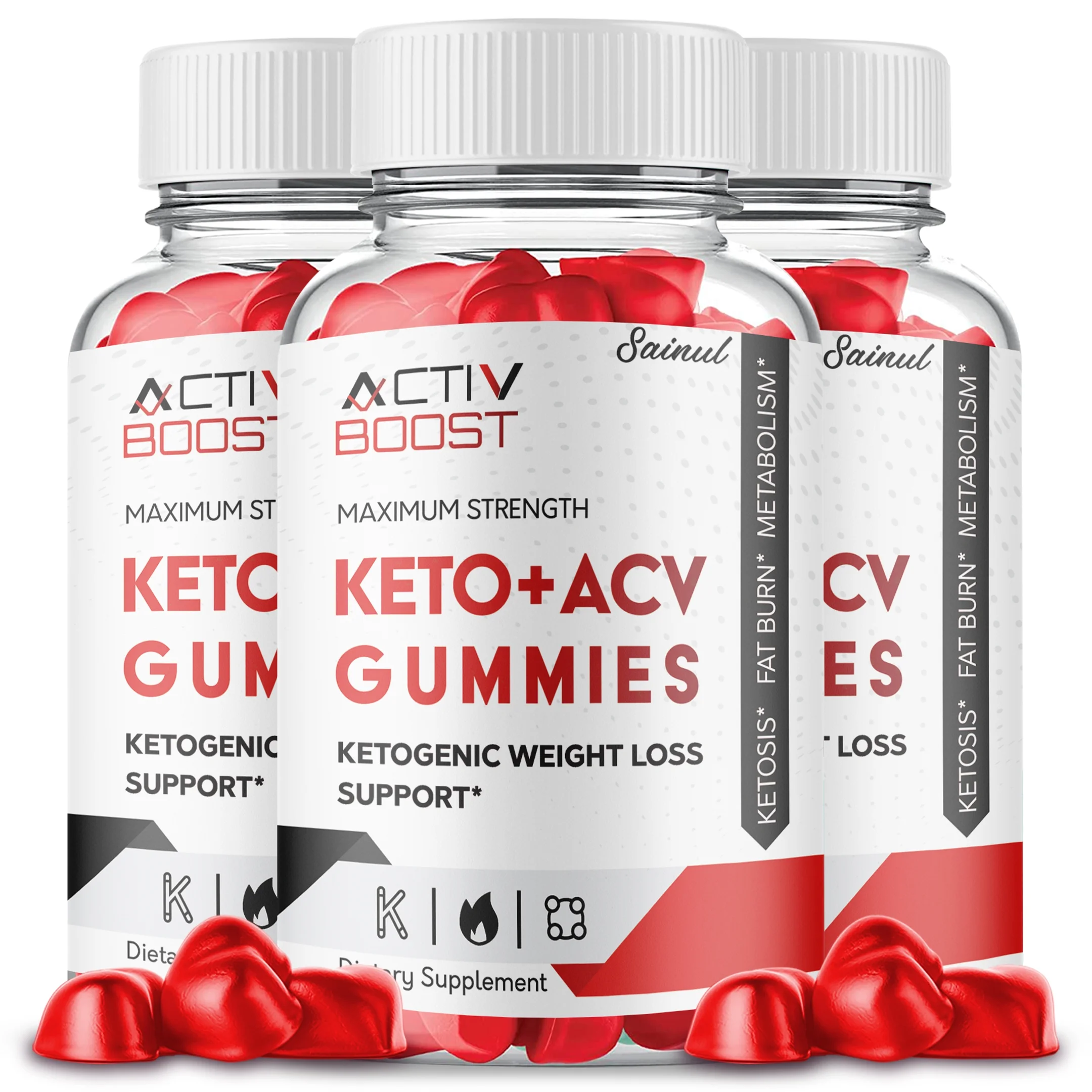 Activ Boost Keto ACV Gummies, Maximum Strength for Weight Management, Apple Cider Vinegar, 3 Month Supply Dietary Supplement (3 Pack)