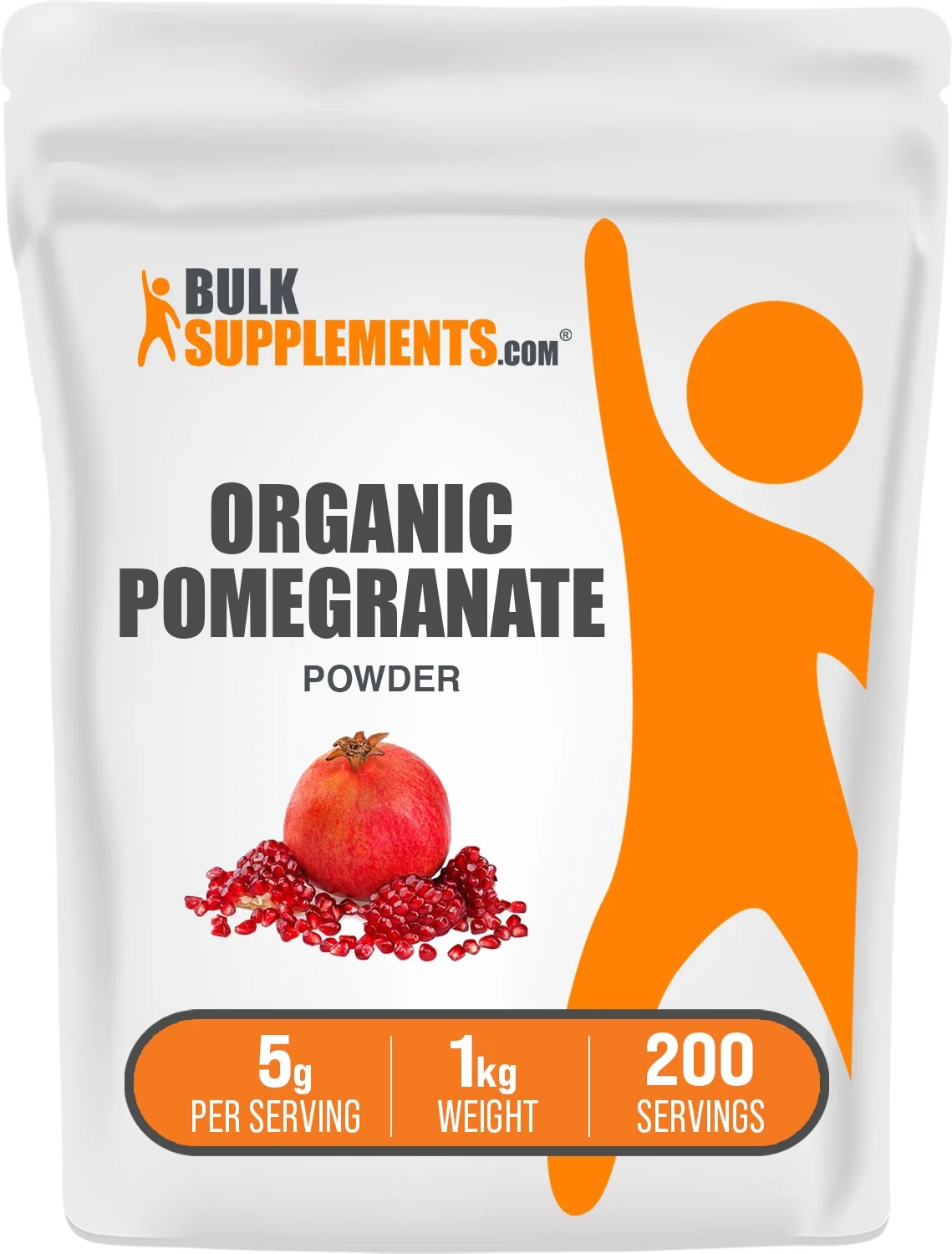 BulkSupplements.com Organic Pomegranate Powder, 5g - Supports Overall Wellness (1kg - 200 Servings)