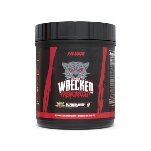Wrecked Pre Workout, Advanced Formula, Boosts Energy, Focus, Pumps & Performance, 10g L-Citrulline, 6.4g Beta Alanine, 5g Tyrosine, 1g Alpha GPC, 375mg Fast-Acting Caffeine & More