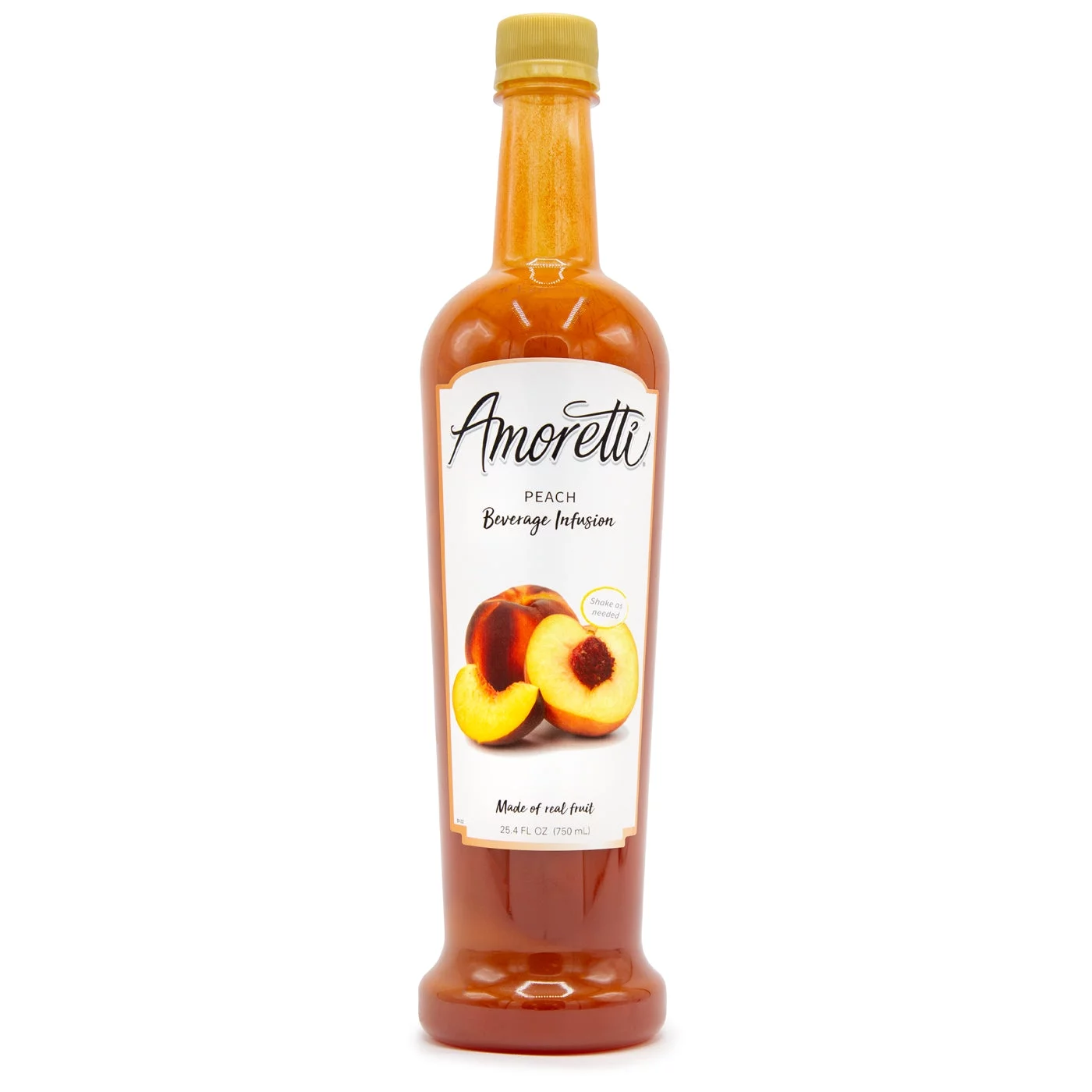Amoretti - Peach Beverage Infusion - Drink Mix & Water Enhancer with Pump for Flavoring Cocktails, Waters, Teas, and other Beverages, 94 Servings Per Bottle (750 ml), Preservative Free