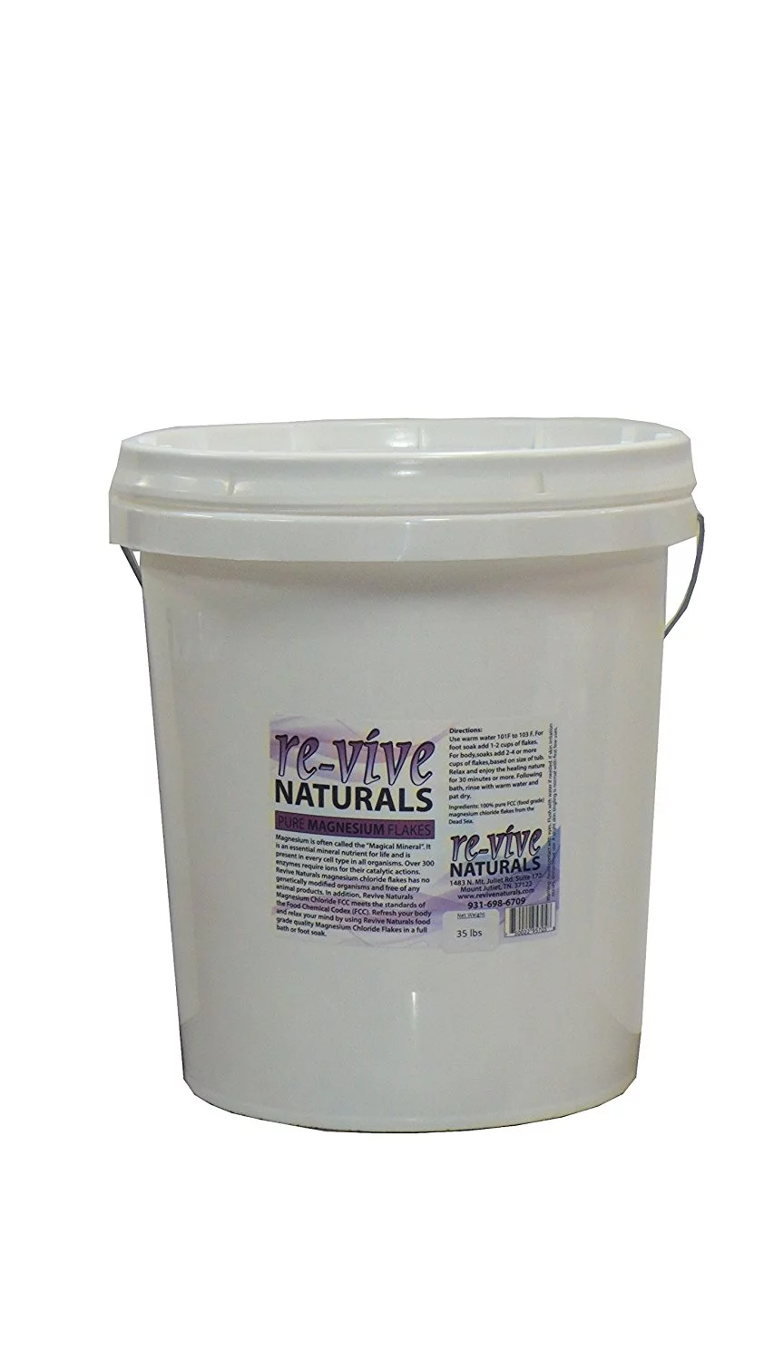 Re-vive Naturals Food Grade Quality Magnesium Chloride Flakes (35-Pound Tub)