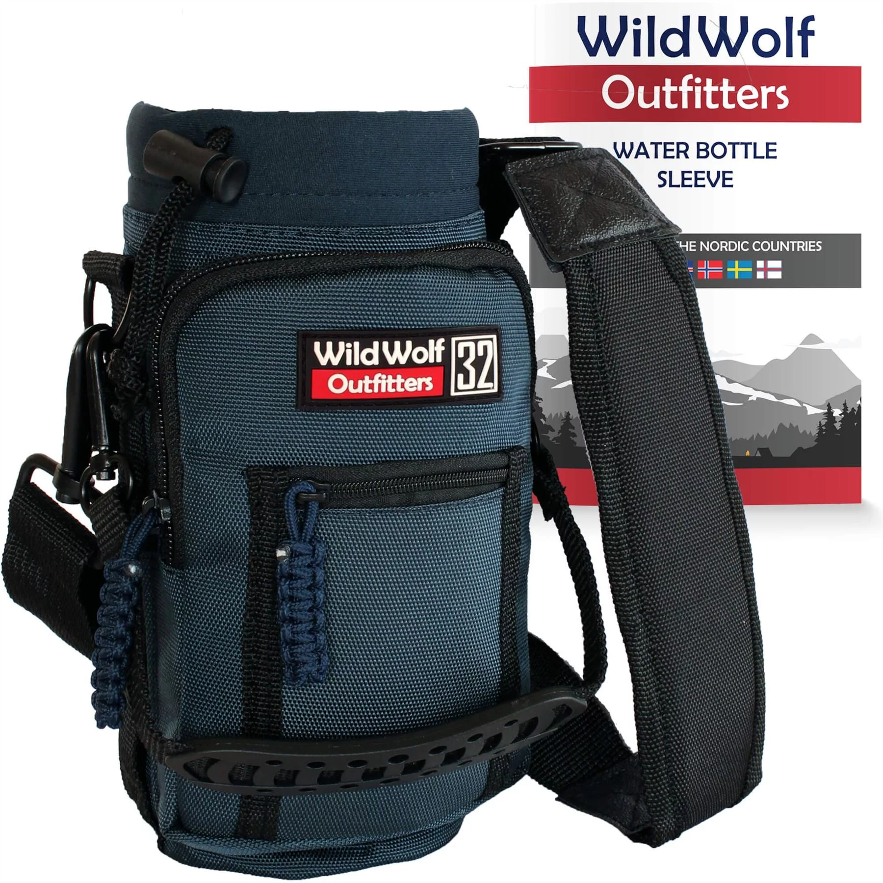 WILD WOLF OUTFITTERS Water Bottle Holder Insulative (32 oz, Steelblue)