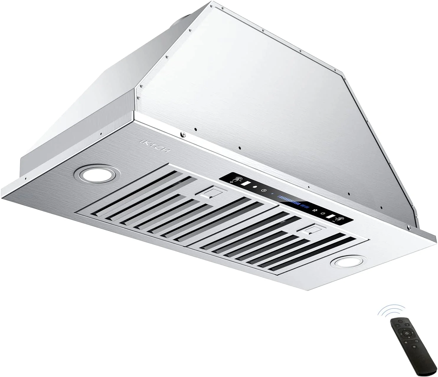 IKTCH 36 inch Built-in/Insert Range Hood 900 CFM, Ducted/Ductless Convertible Duct, Stainless Steel Kitchen Vent Hood with 4 Speed Gesture Sensing&Touch Control Panel(IKB IKB01 36''