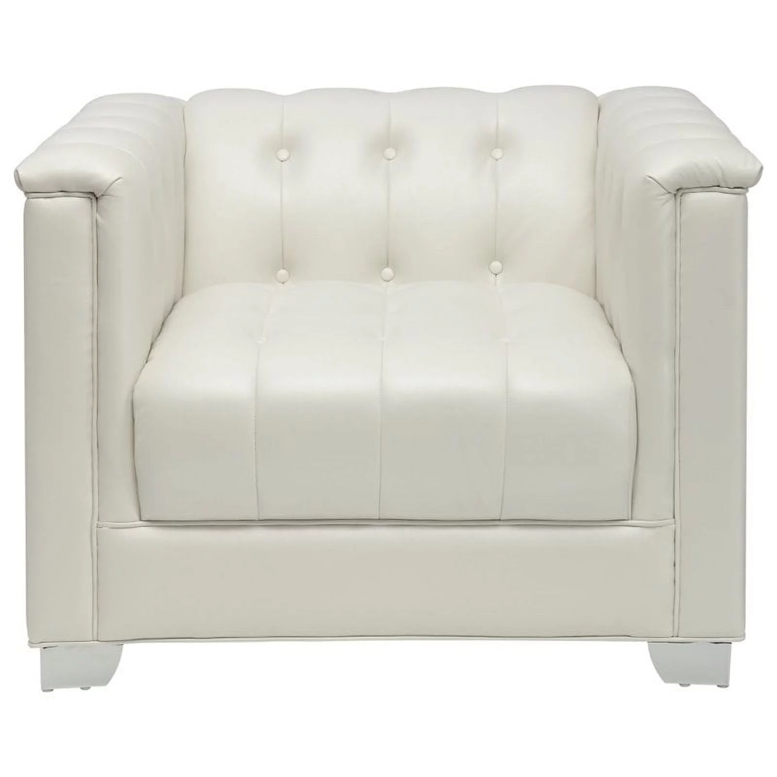 Stonecroft Furniture Bryant Tufted Faux Leather Chair in White