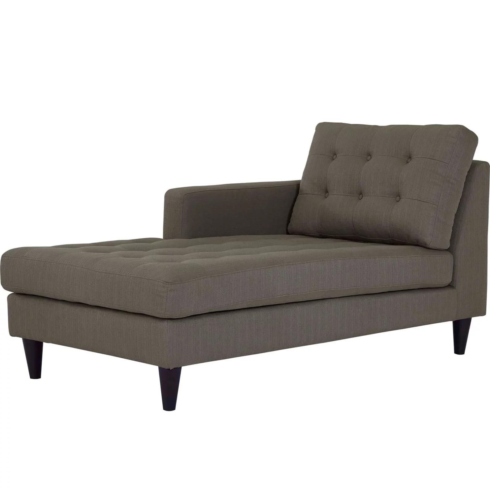 Modern Contemporary Urban Design Living Lounge Room Left Arm Chaise Lounge Chair, Grey Gray, Fabric