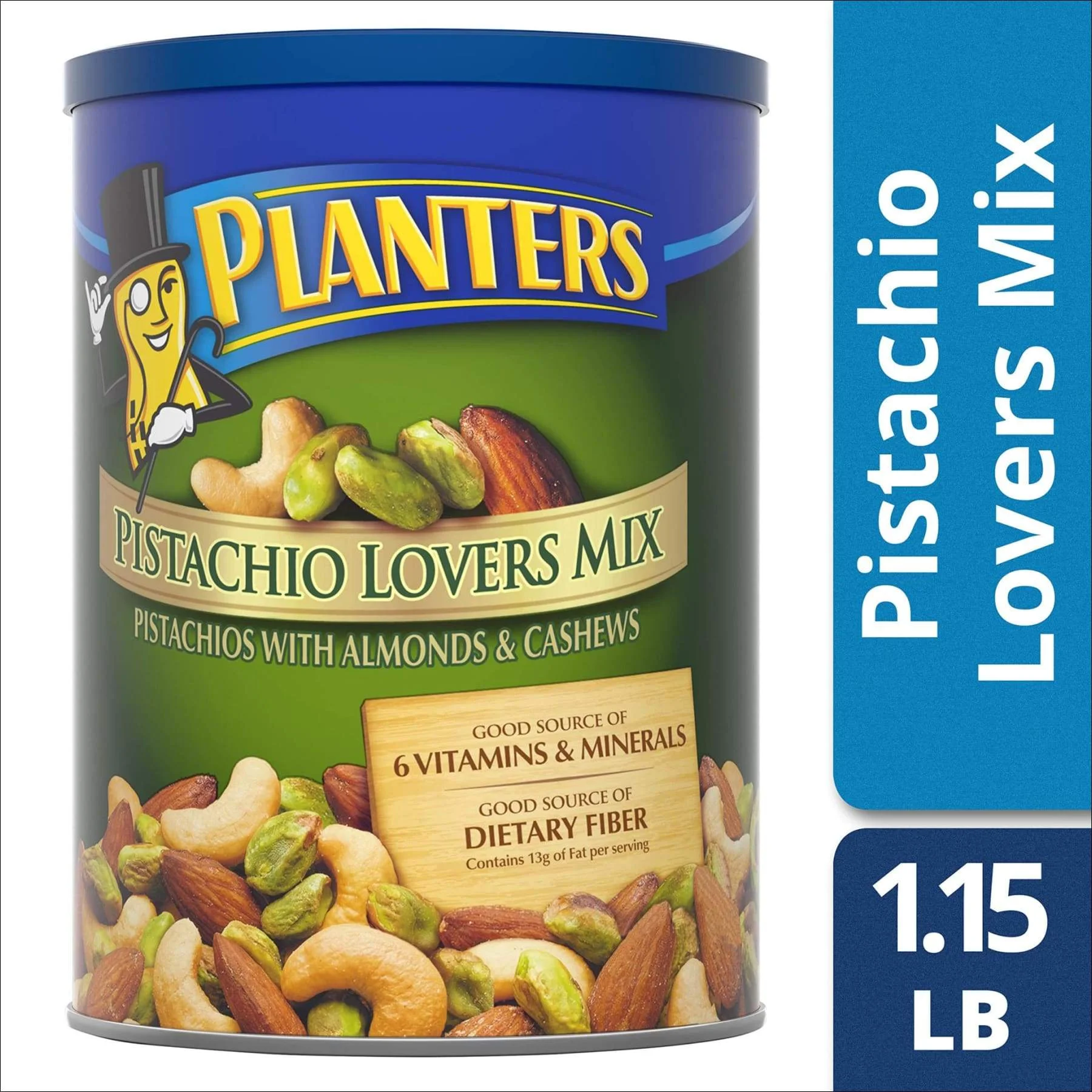 Planters Deluxe Pistachio Mix, 18.5 oz. Resealable Container | Pistachio Lover's Mix: Pistachios, Almonds  Cashews | Mixed Nut Snacks | Kosher (00029000017191)