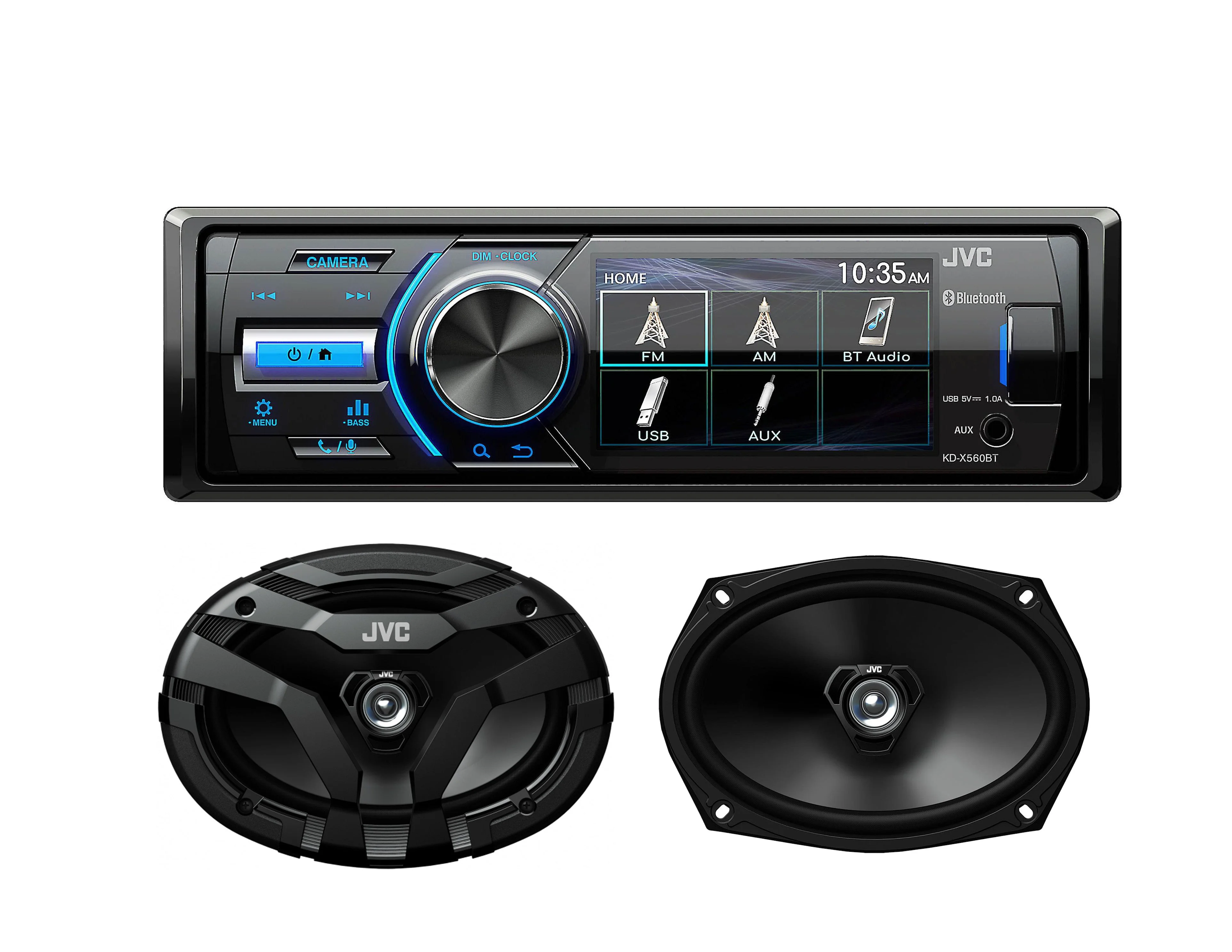 JVC KD-X560BT Digital media receiver for Jeep, powersports, or marine applications+ JVC CS-DF6920 6