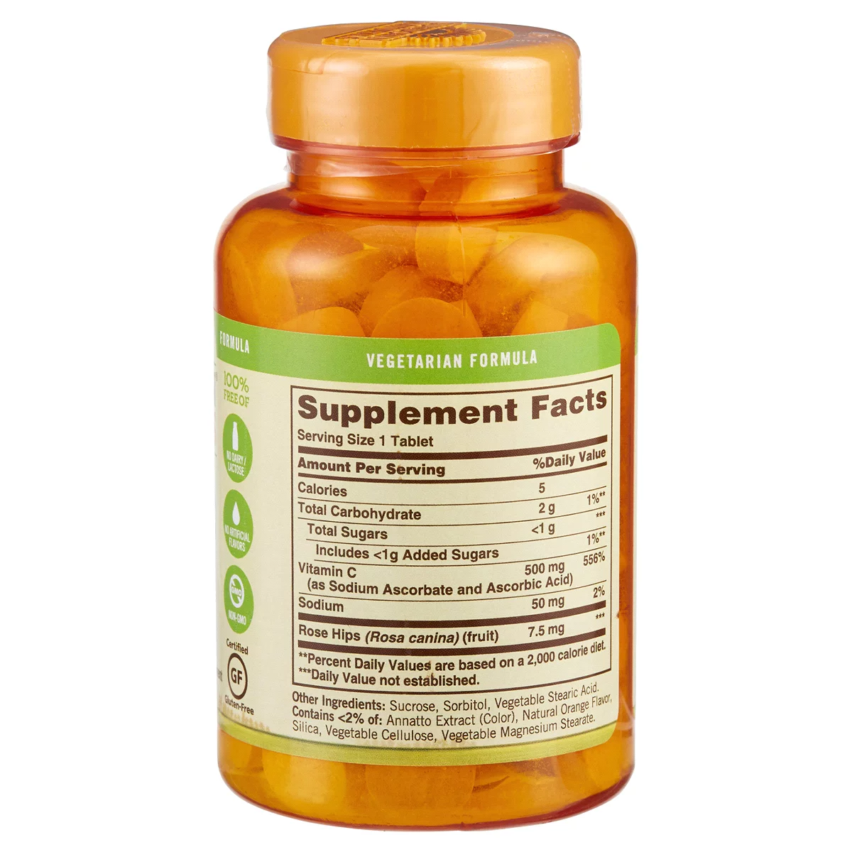 Sundown Vitamin C 500 mg Chewable Tablets With Natural Rose Hips 100 Tablets (Pack of 2)