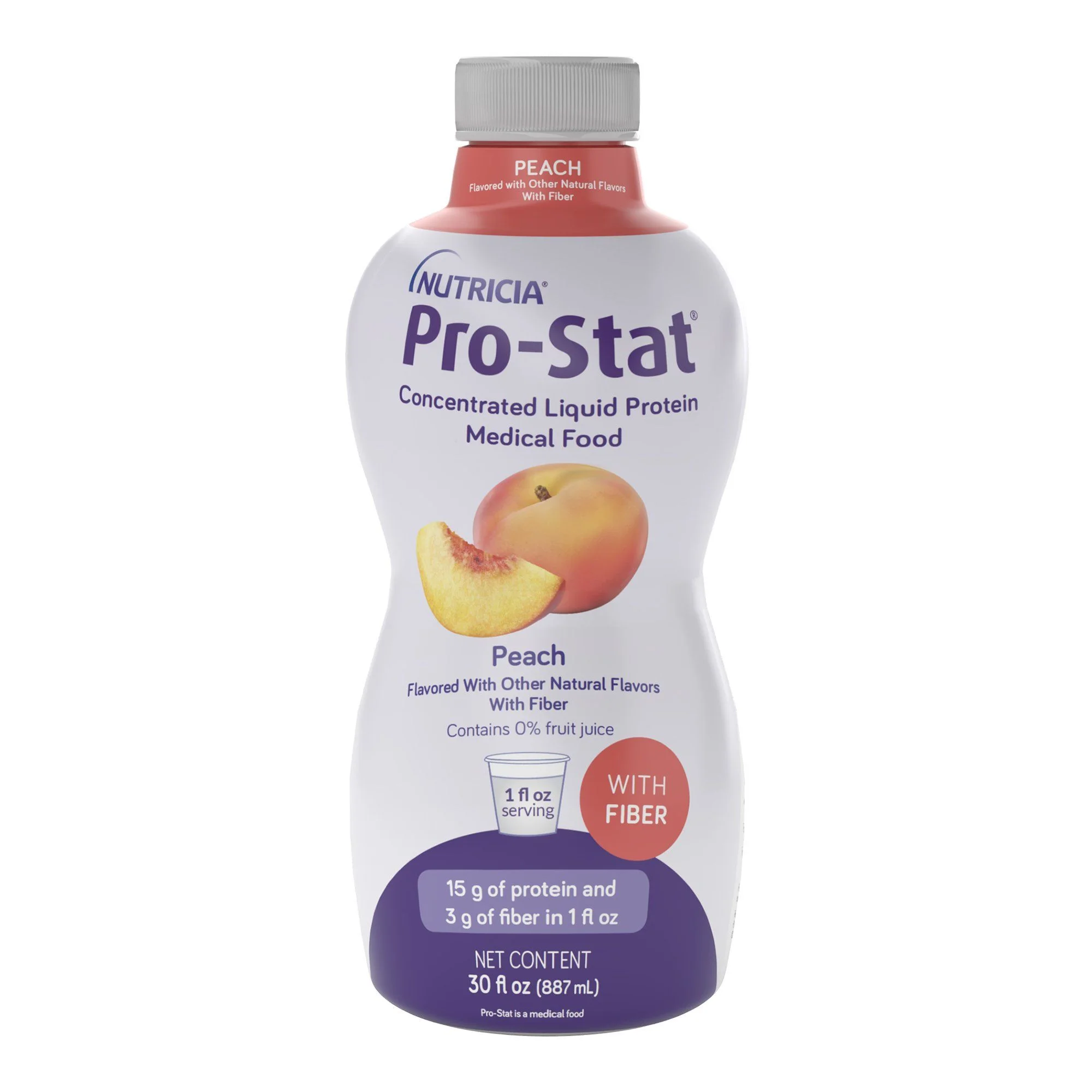 Oral Supplement Pro-Stat with Fiber Peach Flavor Liquid 30 oz. Bottle (CS/6)