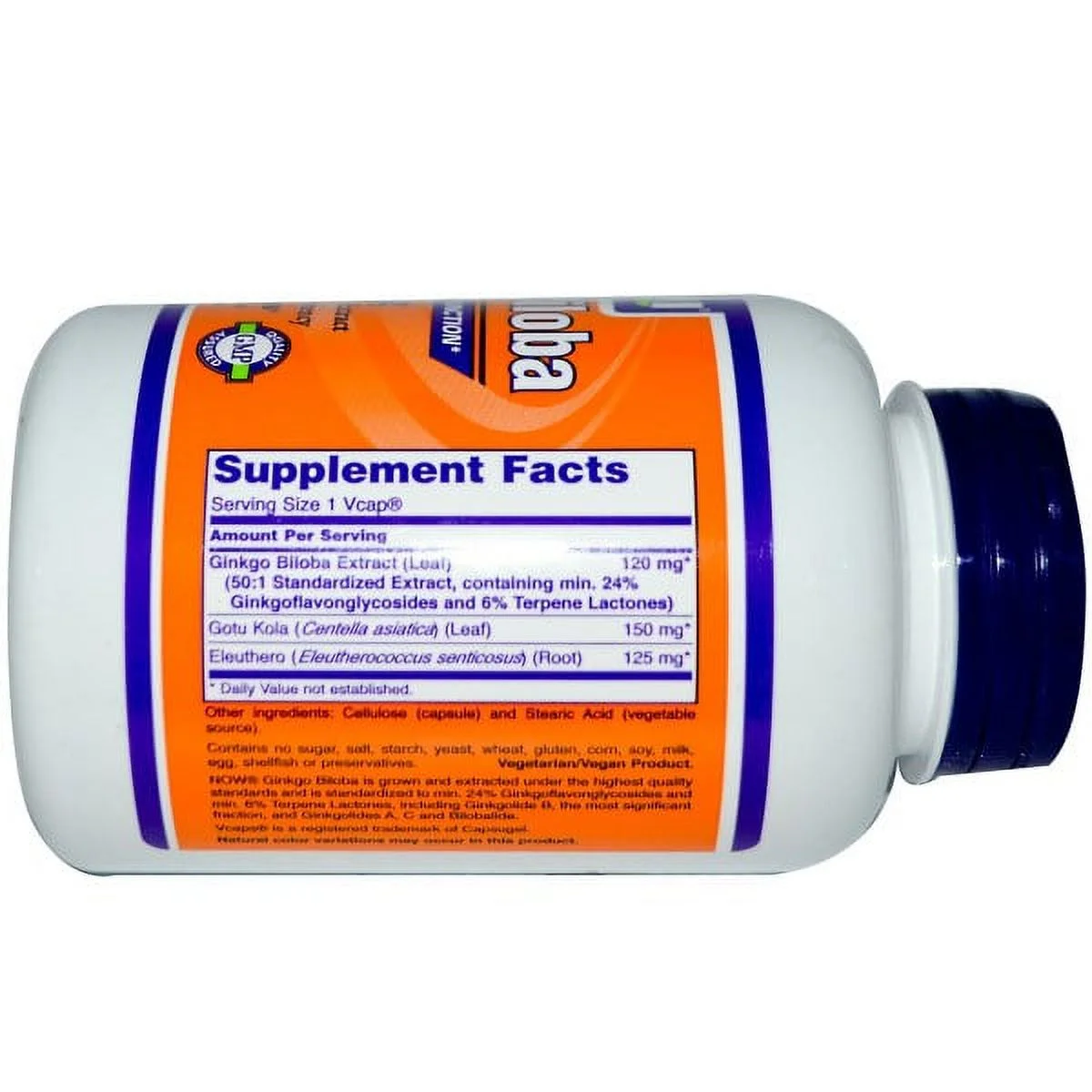 NOW Supplements, Ginkgo Biloba 120 mg, Double Strength, Non-GMO Project Verified, 200 Veg Capsules