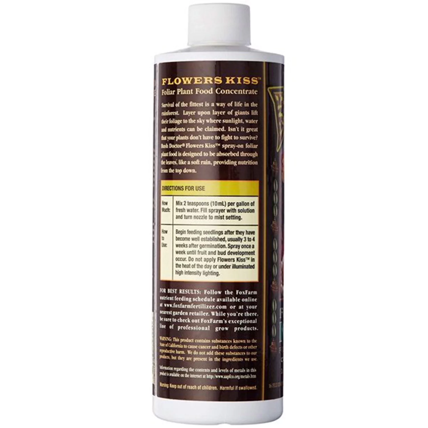 FoxFarm FX14088 Bush Doctor Flowers Kiss Spray On Plant Nutrient Food, 1 Pint