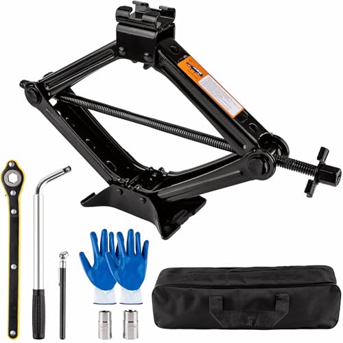 Portable Car Jack Kit, 2 Ton (4409 lbs) Scissor Jack for Car, Upgrade Emergency Spare Tire Changing Repair Kit, Scissor Jack Kit with Lug Wrench, Universal Vehicle Scissor Lift Jacks for SUV