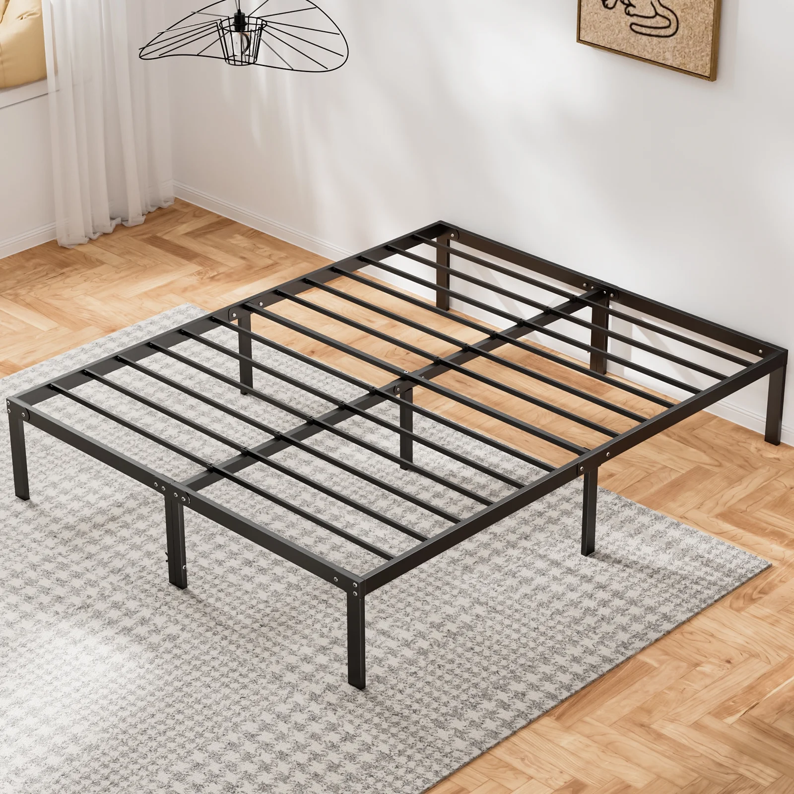 Queen Metal Platform Bed Frame, No Box Spring Needed,Easy to Assemble