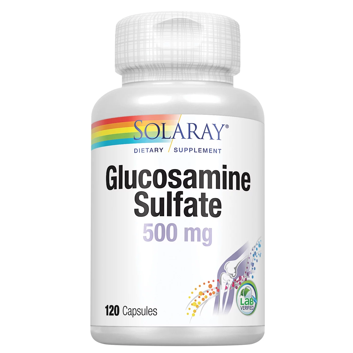 Solaray Glucosamine Sulfate 500 mg | Healthy Joint Flexibility & Resiliency Support (60 Serv, 120 CT)