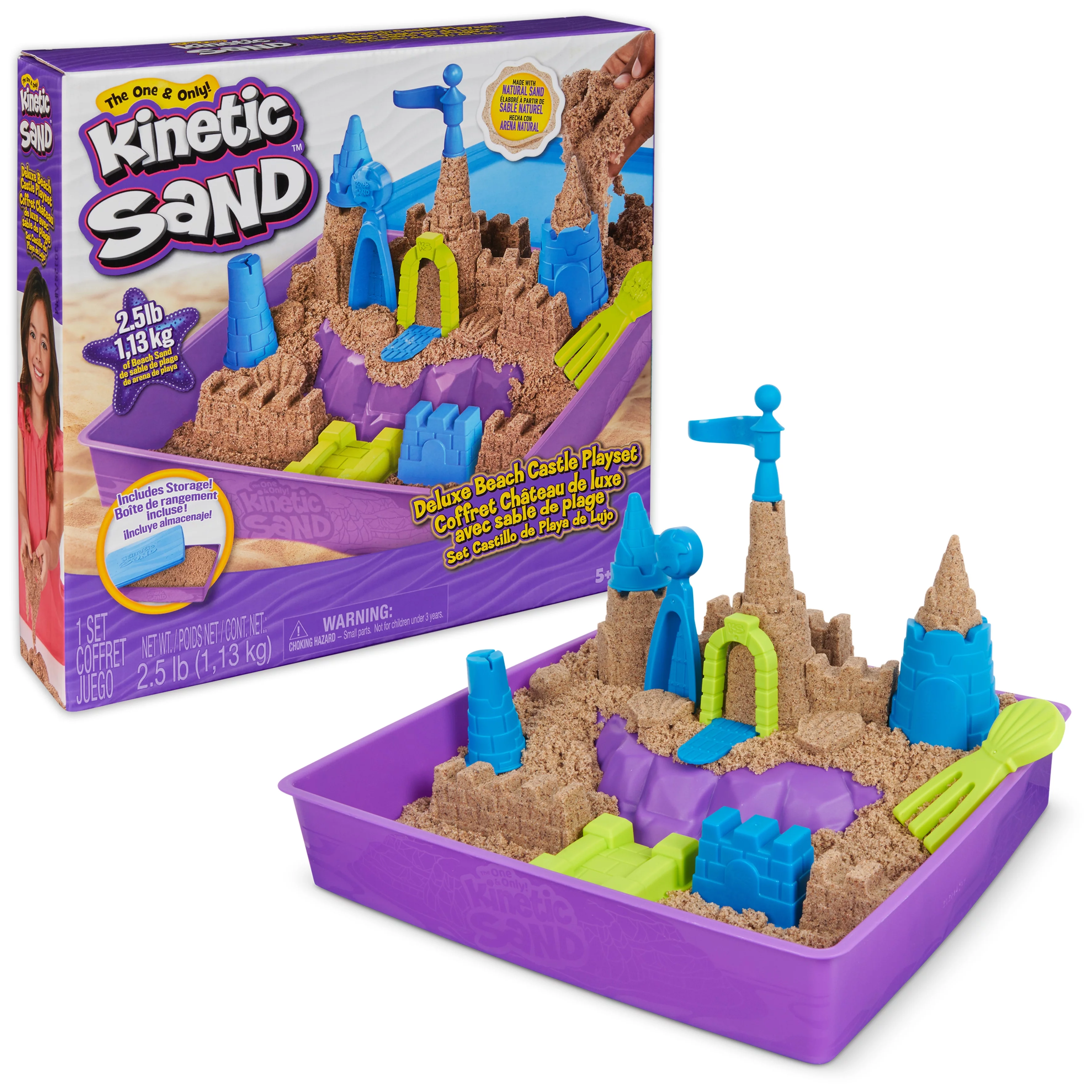 Kinetic Sand Deluxe Beach Castle Set with Molds & Tools