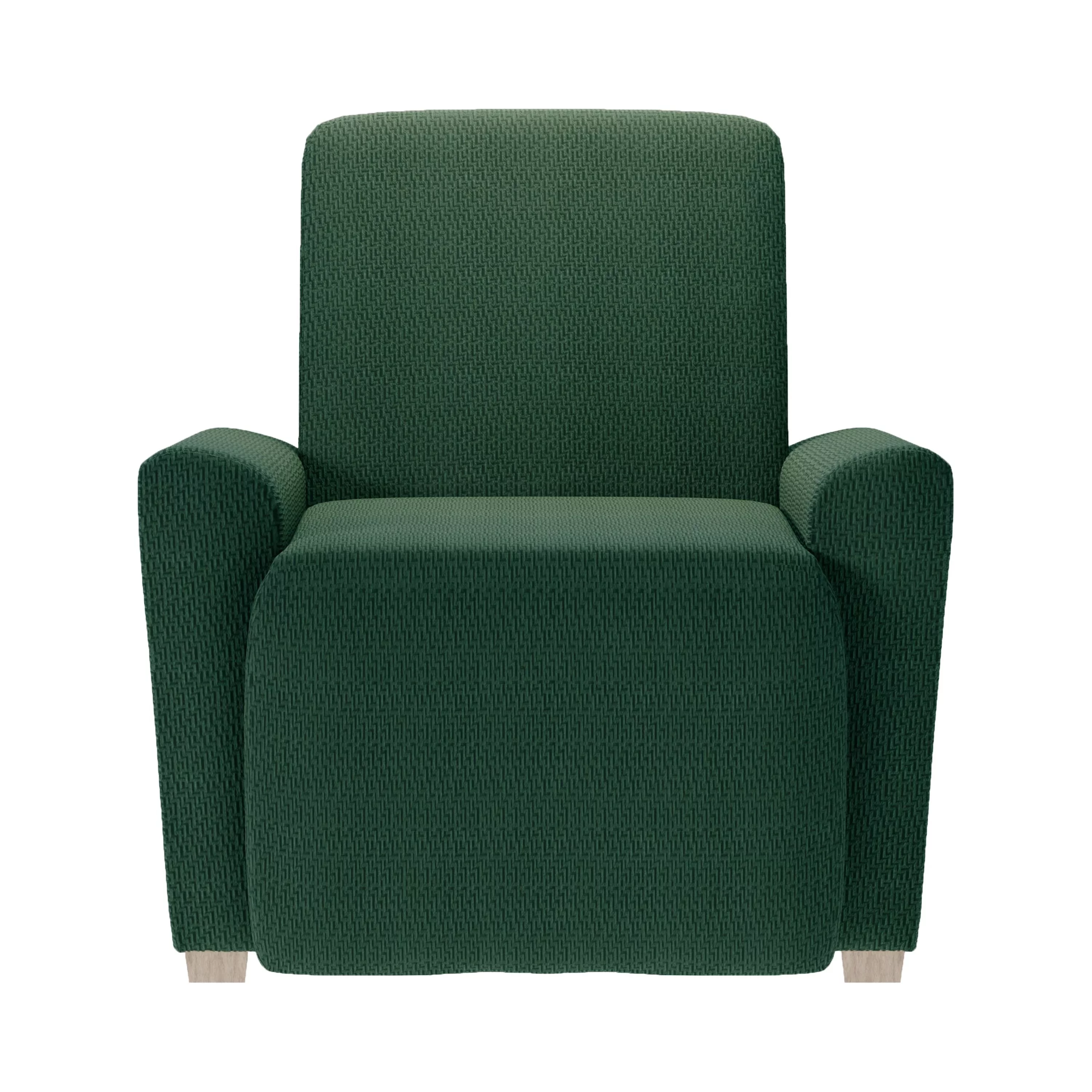 Zenna Home Simply Fit 4-Piece Steps Stretch Recliner Slipcover, Spruce