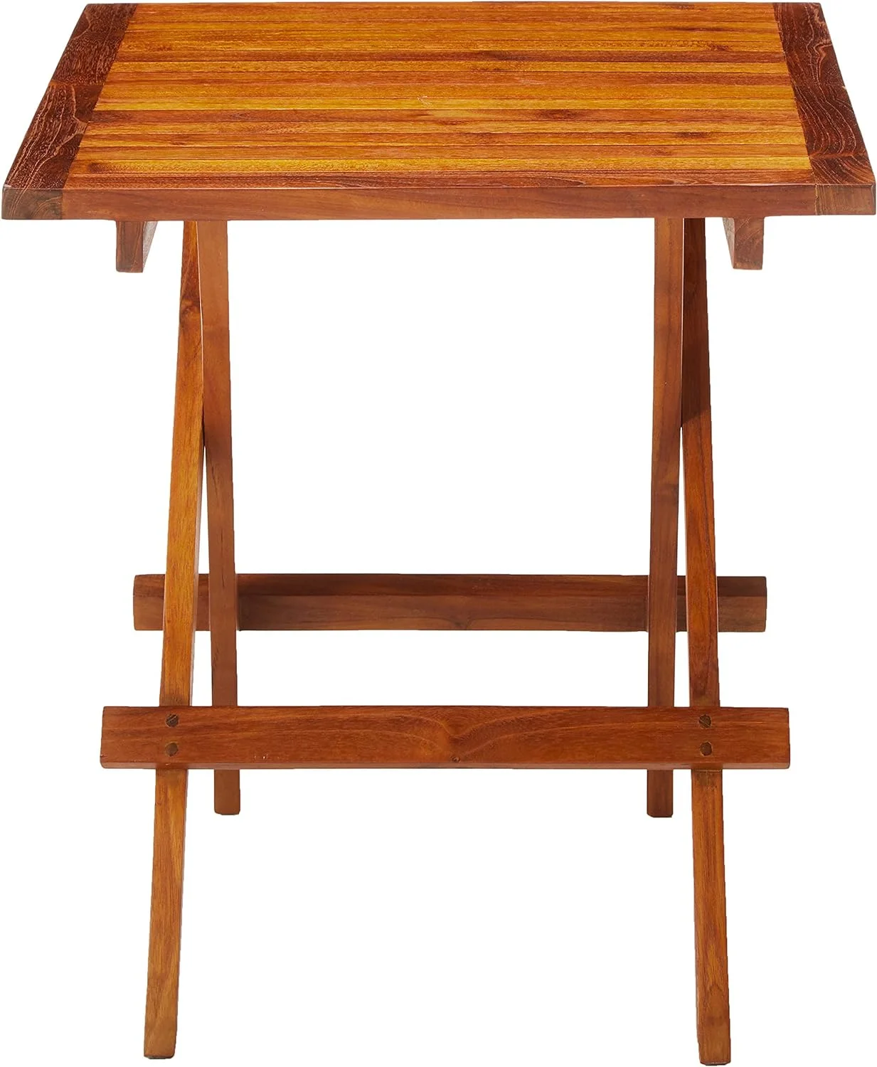Ravinia Folding Teak Small Table, Oiled Finish Brown