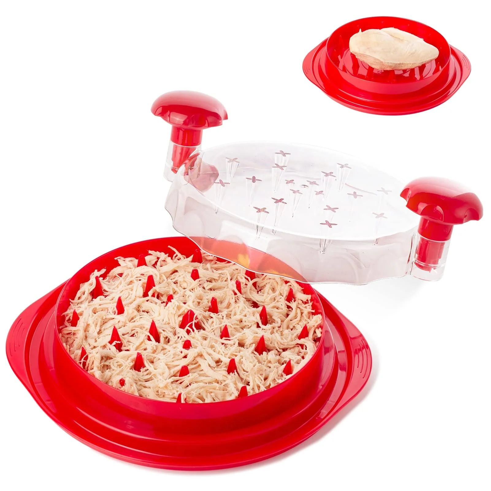 DYY Chicken Shredder, Chicken Breast Shredding Tool Twist with Transparent Cover, Meat Shredder, Ergonomic Handle, Easy Cleaning, Anti-slip, Heat Resistant, BPA Free