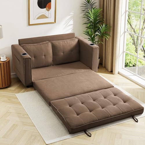 Loveseat Sleeper Sofa Bed for Living Room - Modern Comfy Convertible Futon Couches- Folding Couch Bed for Small Spaces - Foldable Floor Gaming Sofa Bed - Dark Blue
