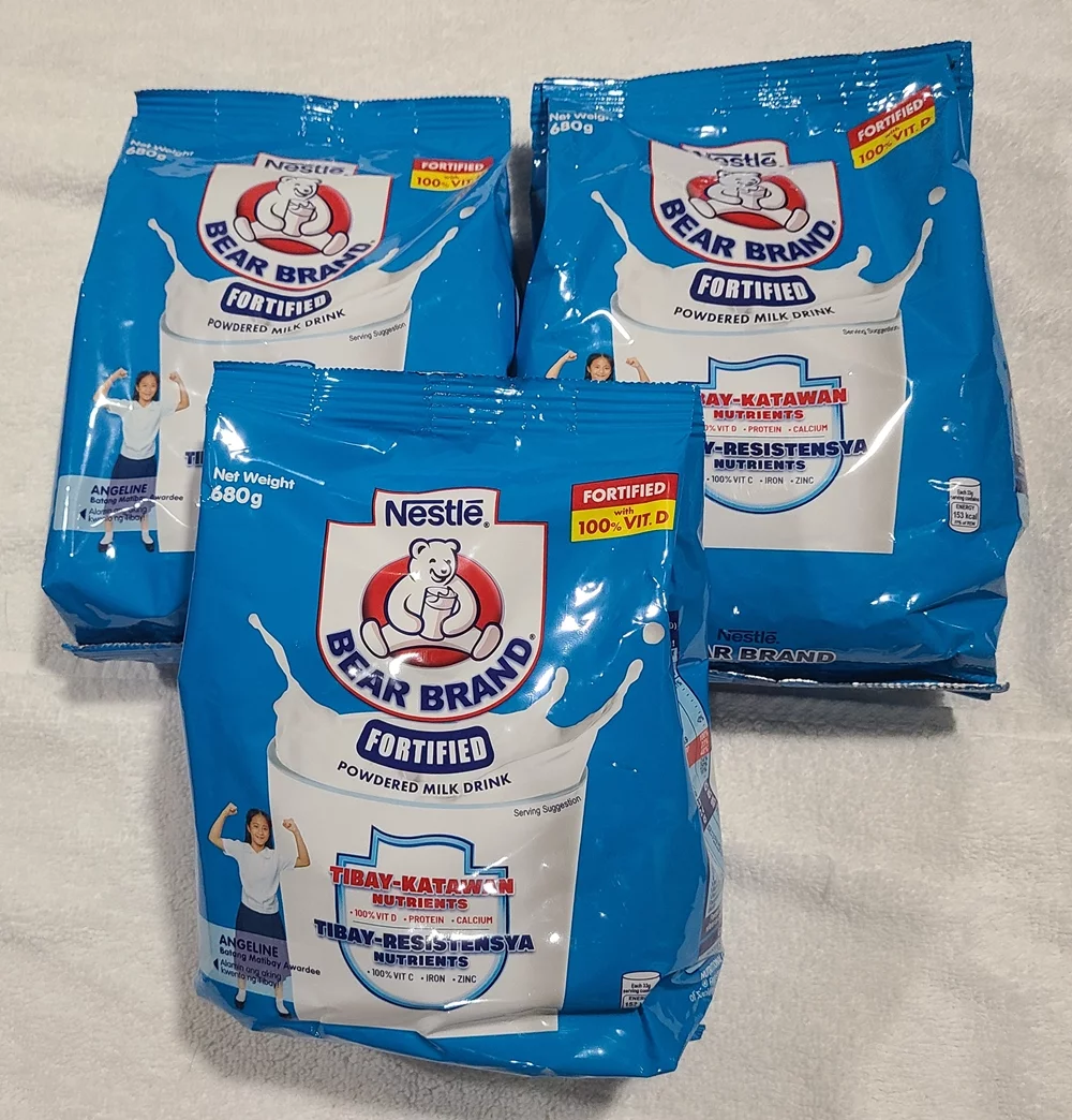 Bear Brand Fortified Powdered Milk Drink w/Iron, Zinc & Vitamin C, 680 grams - x3 packs