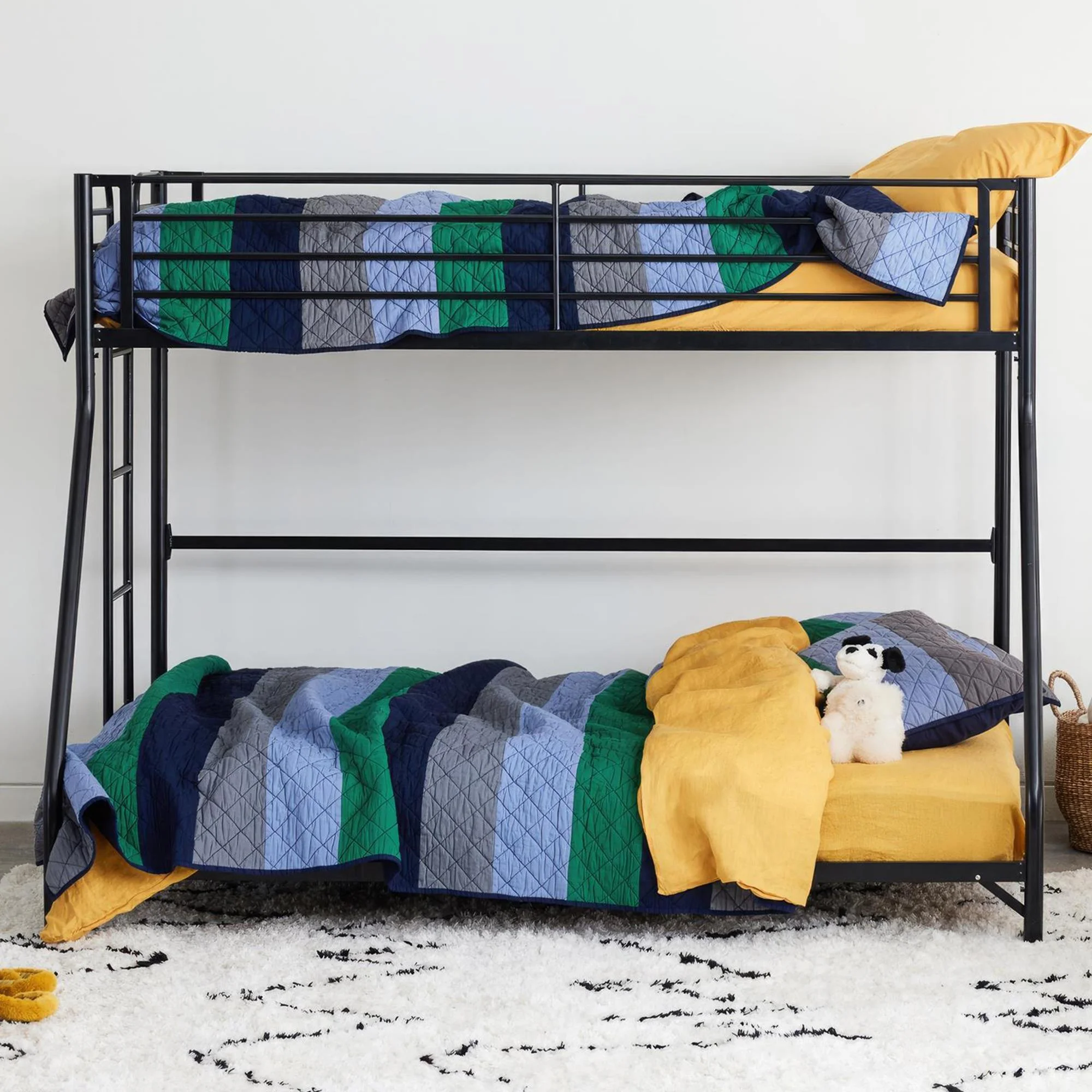 DHP Daven Easy Assembly Twin-over-Full Metal Bunk Bed, Black
