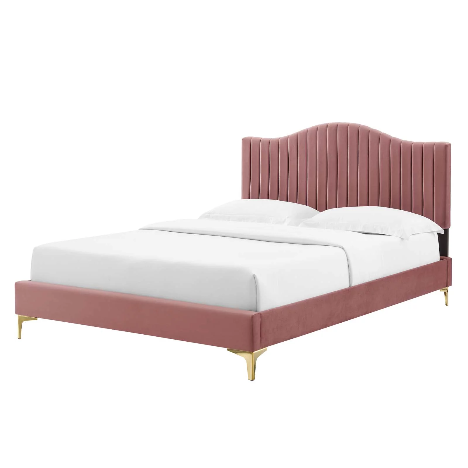 Tufted Platform Bed Frame, Twin Size, Velvet, Pink, Modern Contemporary Urban Design, Bedroom Master Guest Suite