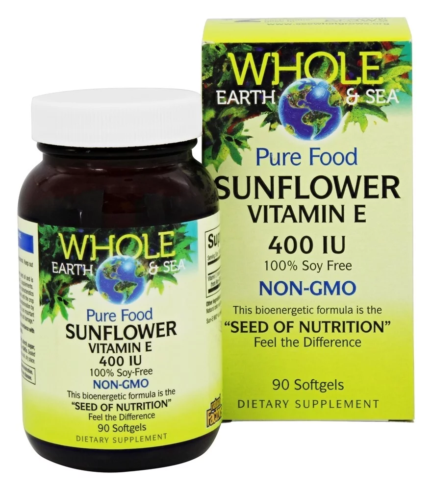 Whole Earth & Sea - Pure Food Sunflower Vitamin E 400 IU - 90 Softgels