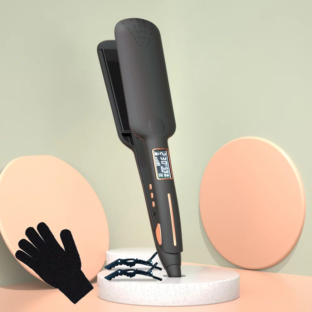 HsdsBebe 1.9 inch Wide Plate Flat Iron Hair Straightener Styling with Digital Temp Control,Fast Heating