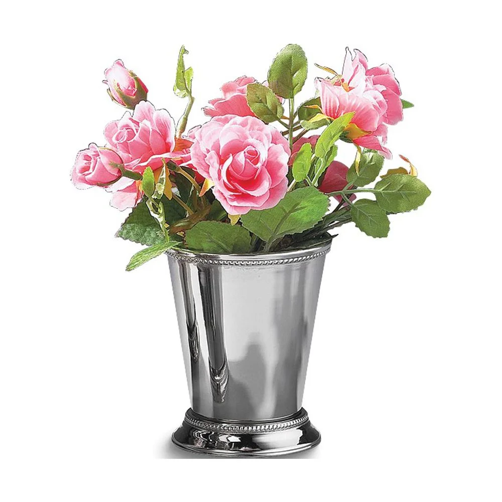 Nickel-plated Stainless Steel Beaded Medium Mint Julep Cup QGP8599