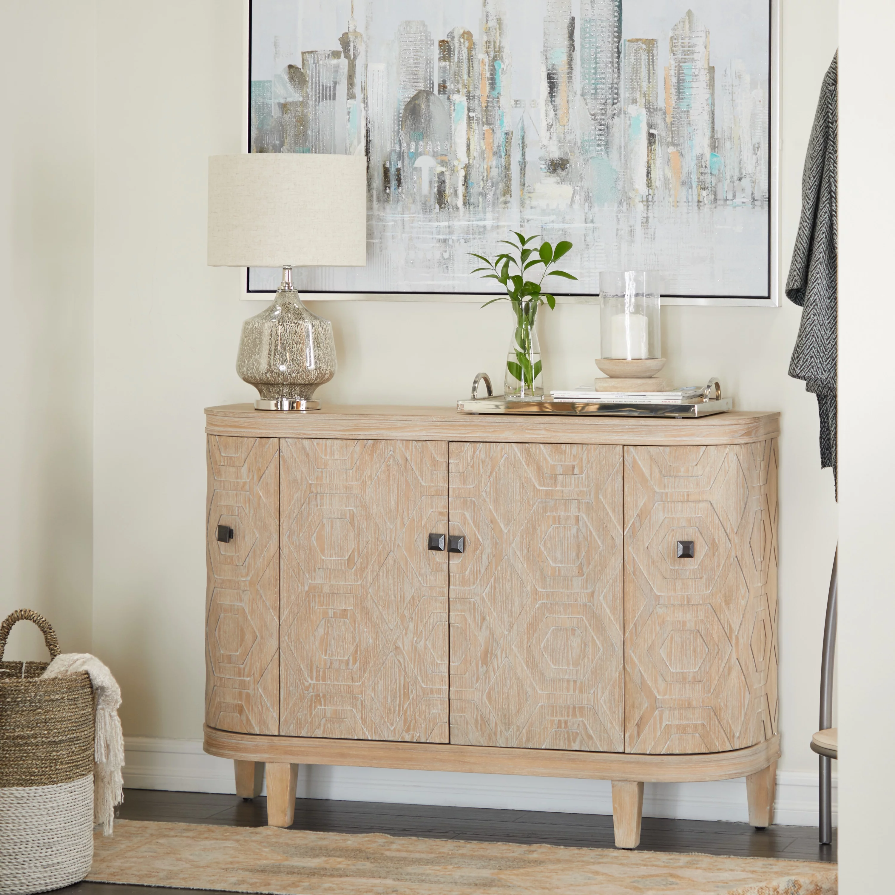 DecMode Wood Traditional Cabinet with a Neutral Palette, 47