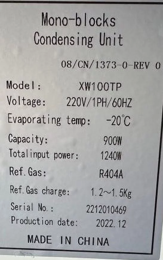 1Hp Walk-In freezer Refrigeration System XML-100TP