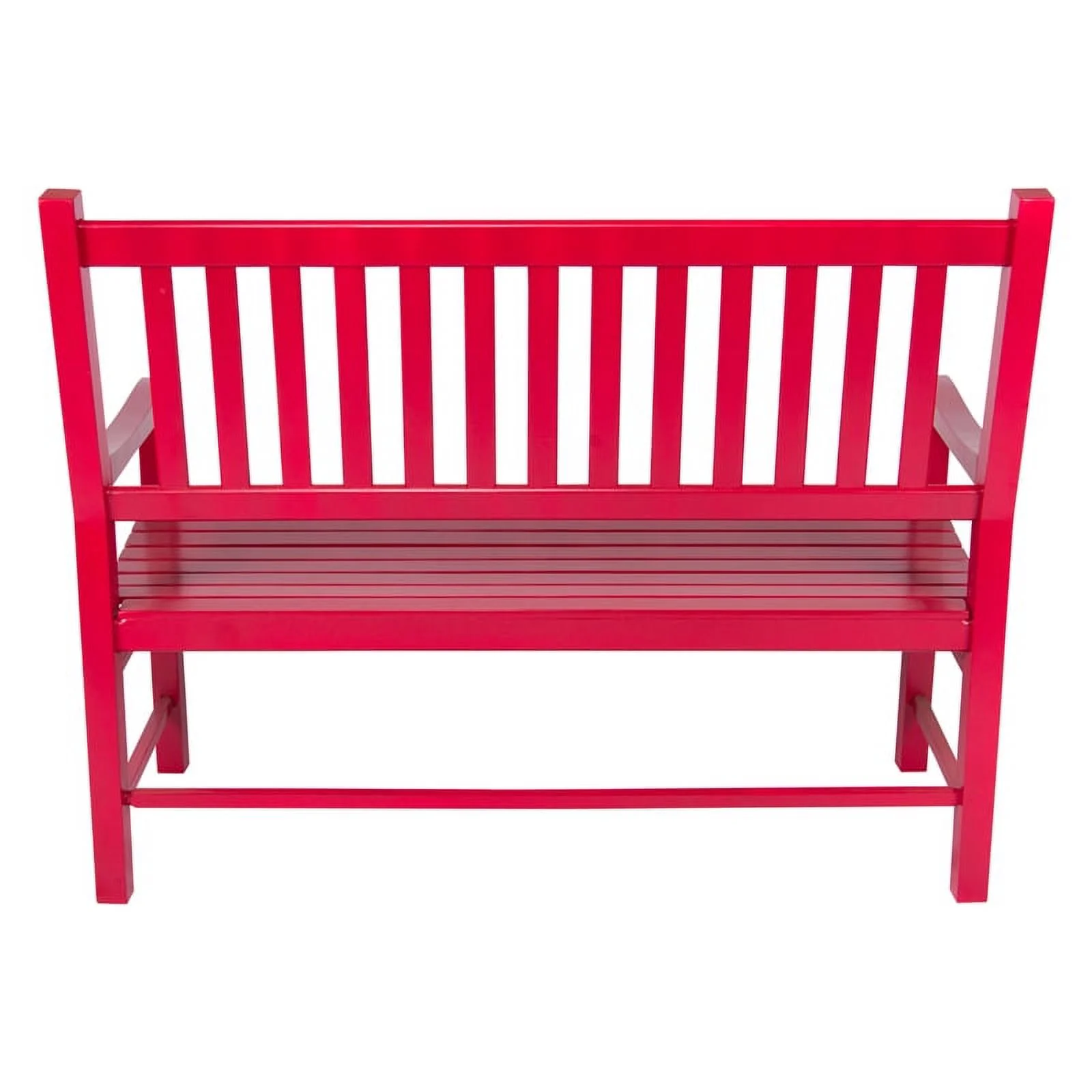 Shine Company Traditional Hardwood Patio Porch Garden Bench in Red