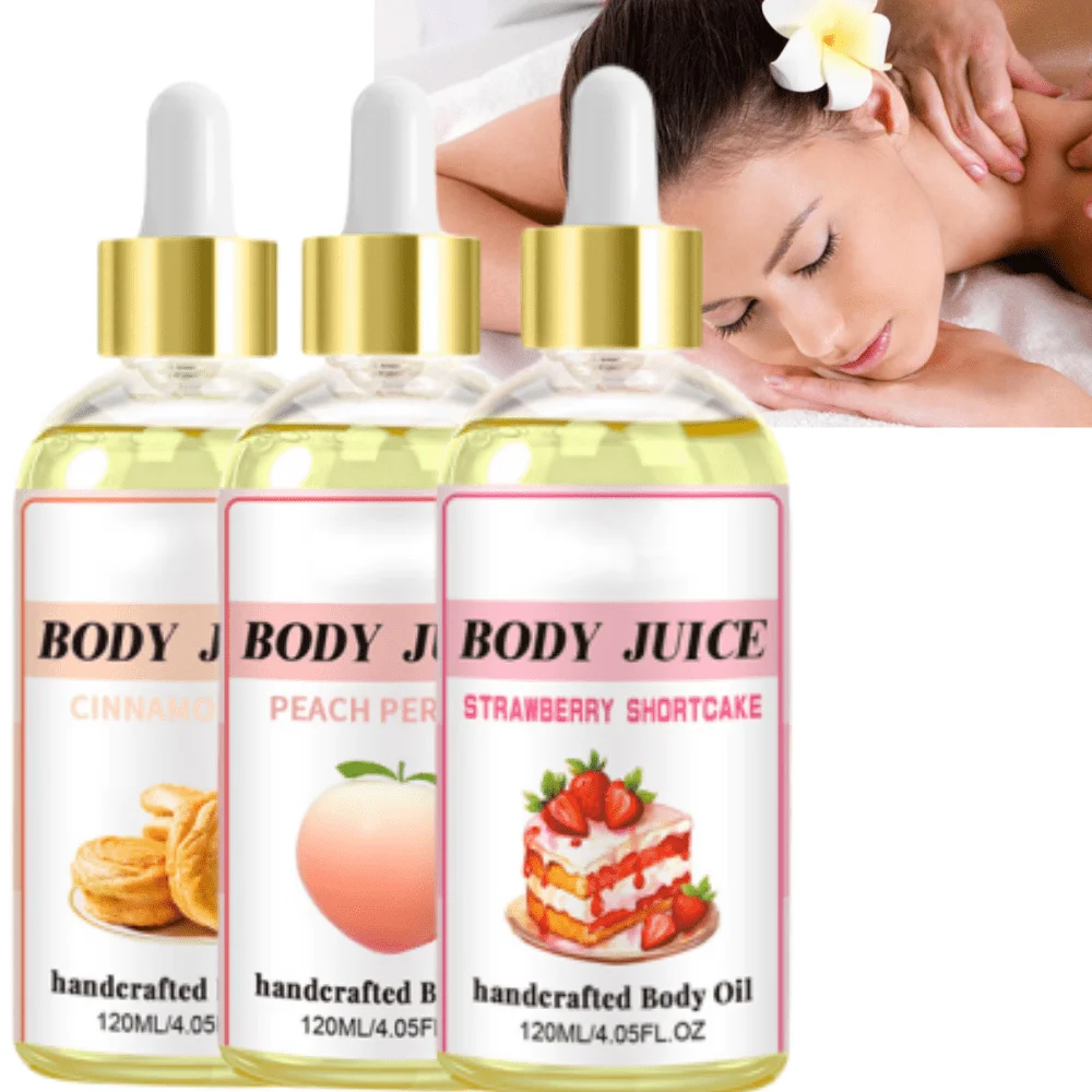 Yuxuan Wild plus Body Juice Oil-Scented Handcrafted, Natural Perfume Body Oil Moisturizing for Women, Peach Perfect, Strawberry Shortcake